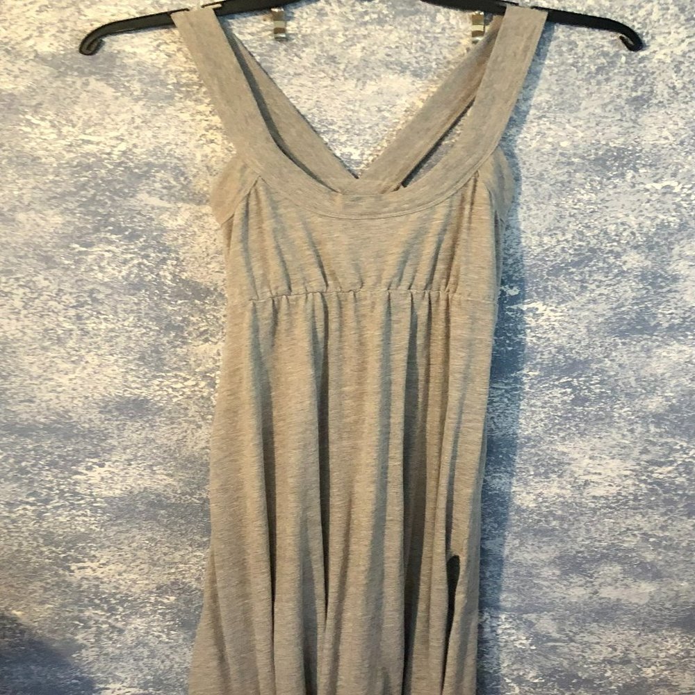 C&C California Grey Cotton Sleeveless Maxi Dress w/ Side Slit in Size Small